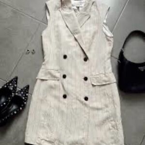H&M linen blend blazer dress
